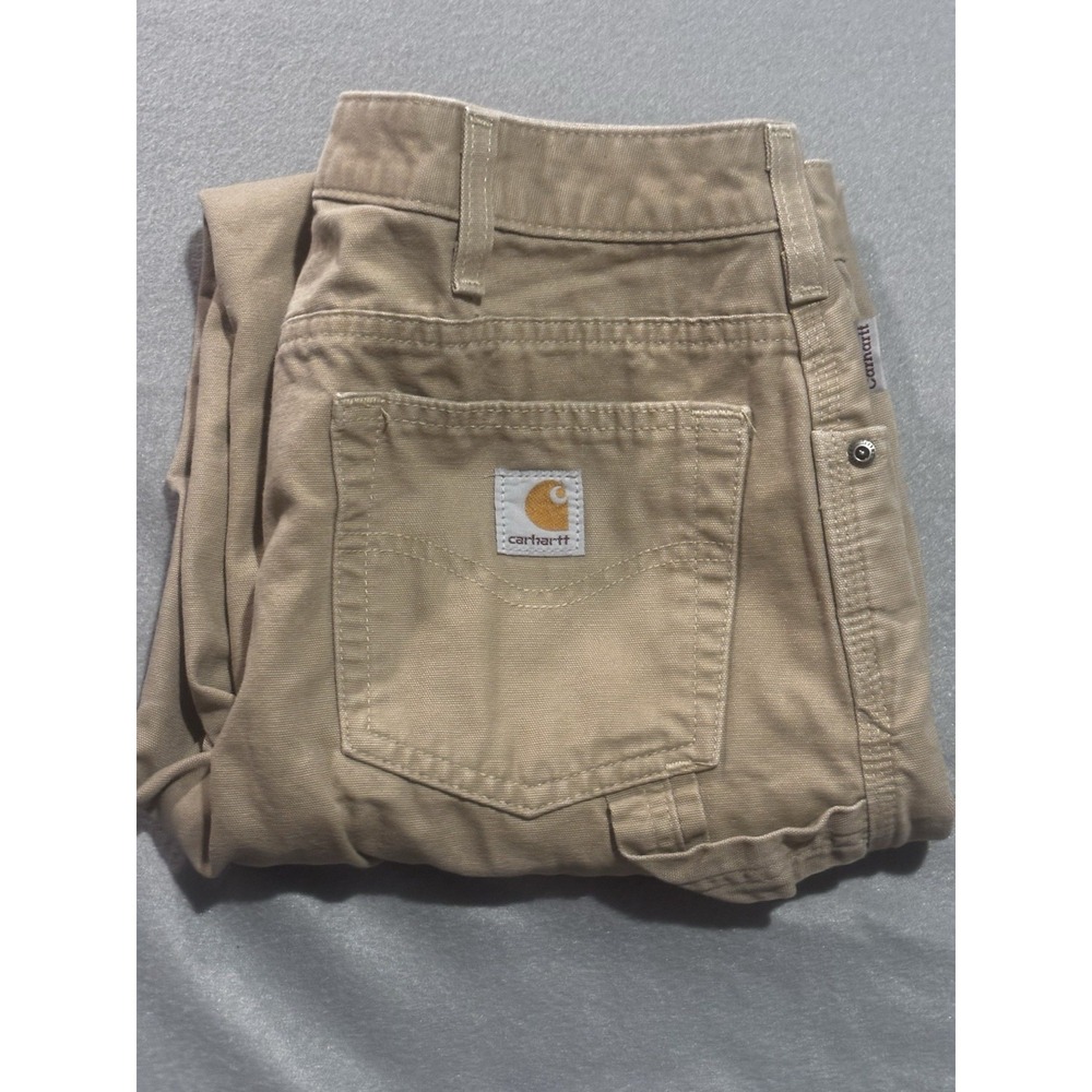 Carhartt Pants Women's 10x30 Khaki Carpenter Utility Work Vintage WB159 GKH